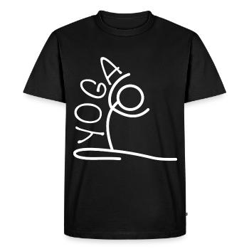 Exercice de yoga pour une séance d’entraînement - T-shirt Premium bio Homme - noir - Devant - Nico (187cm)
