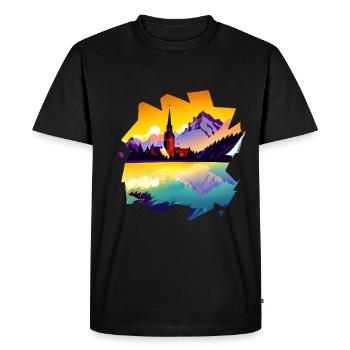 Germany is a country with lush nature - Men's Premium Organic T-Shirt - black - Front - Nico (187cm)