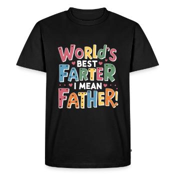 Le meilleur père du monde, je veux dire Père ! - T-shirt Premium bio Homme - noir - Devant - Nico (187cm)