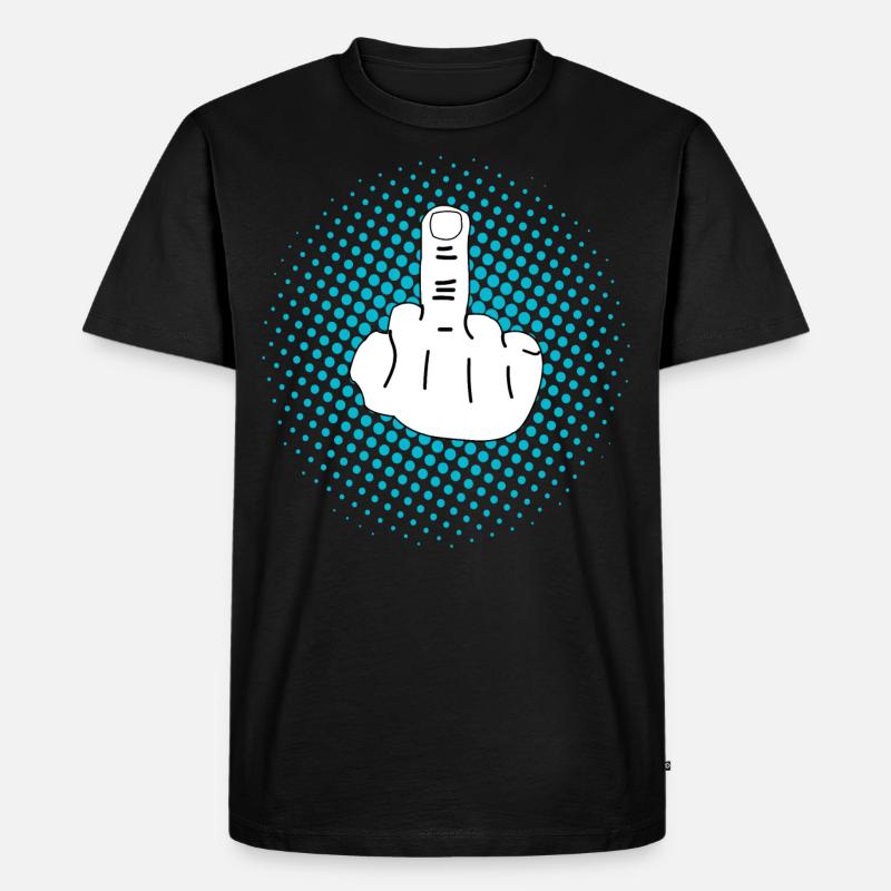 Mittelfinger Design - Männer Premium Bio T-Shirt - Schwarz