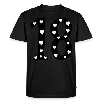 18e anniversaire avec cœur - T-shirt Premium bio Homme - noir - Devant - Nico (187cm)