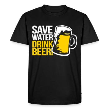 ÉCONOMISEZ DE L'EAU BOIRE DE LA BIERE SPORTS DE BOISSON VENTILATEUR T-SHIRT - T-shirt Premium bio Homme - noir - Devant - Nico (187cm)