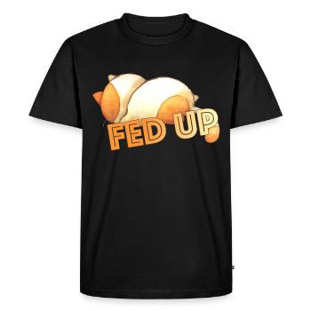 Chat marre chat mangé amusant drôle - T-shirt Premium bio Homme - noir - Devant - Nico (187cm)