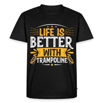 La vie est meilleure avec le trampoline - T-shirt Premium bio Homme - noir - Devant - Nico (187cm)