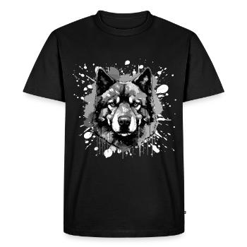 Tête de chien Akita - T-shirt Premium bio Homme - noir - Devant - Nico (187cm)