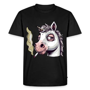 Unicorn Smoker Smoke Joint - T-shirt Premium bio Homme - noir - Devant - Nico (187cm)