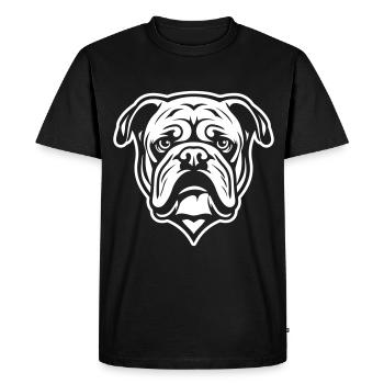 Bulldog Dog Head - Men's Premium Organic T-Shirt - black - Front - Nico (187cm)