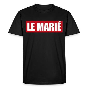 Le marié | cadeau de mariage | mariage - T-shirt Premium bio Homme - noir - Devant - Nico (187cm)
