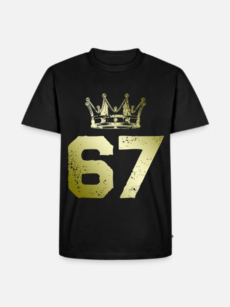 67 Nummerkrone - Herre Premium økologisk T-shirt - sort