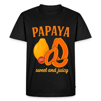 Papaye Mûre et Juteuse – Fruit Tropical Fun - T-shirt Premium bio Homme - noir - Devant - Nico (187cm)