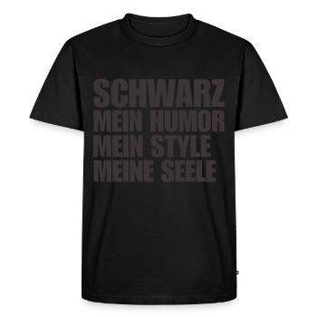 Noir Mon humour Mon âme Mon style Dire - T-shirt Premium bio Homme - noir - Devant - Nico (187cm)