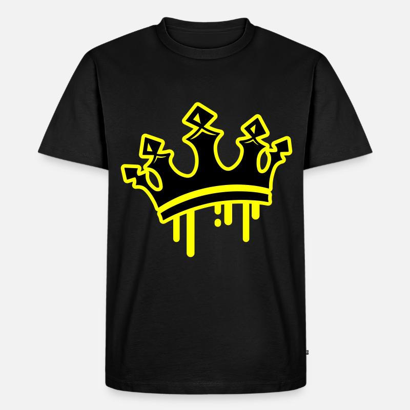 Krone König Symbol - Männer Premium Bio T-Shirt - Schwarz
