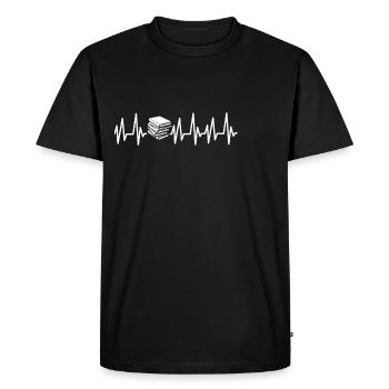 Livre Livres Bibliothèque Lecture Littérature Lire Livres - T-shirt Premium bio Homme - noir - Devant - Nico (187cm)