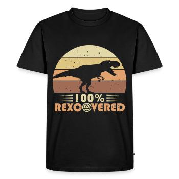 Foi Sobriété Vie sobre Dépendance T-Rex - T-shirt Premium bio Homme - noir - Devant - Nico (187cm)