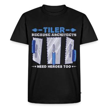 Profession Meilleure idée cadeau carreleur - T-shirt Premium bio Homme - noir - Devant - Nico (187cm)