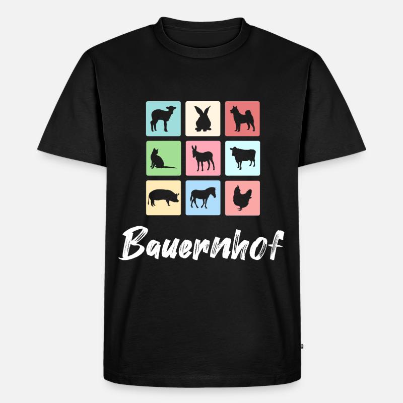 Bauernhof Tiere - Männer Premium Bio T-Shirt - Schwarz