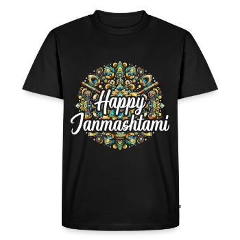 Joyeux festival indien Janmashtami Hindouisme, - T-shirt Premium bio Homme - noir - Devant - Nico (187cm)