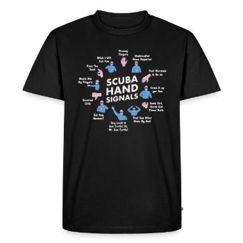 SIGNE D'ÉCHANGE DE MAIN Motif de passe-temps drôle - T-shirt Premium bio Homme - noir - Devant - Nico (187cm)