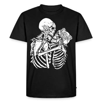 Squelette Baiser Baiser Squelettes rock punk cadeau - T-shirt Premium bio Homme - noir - Devant - Nico (187cm)