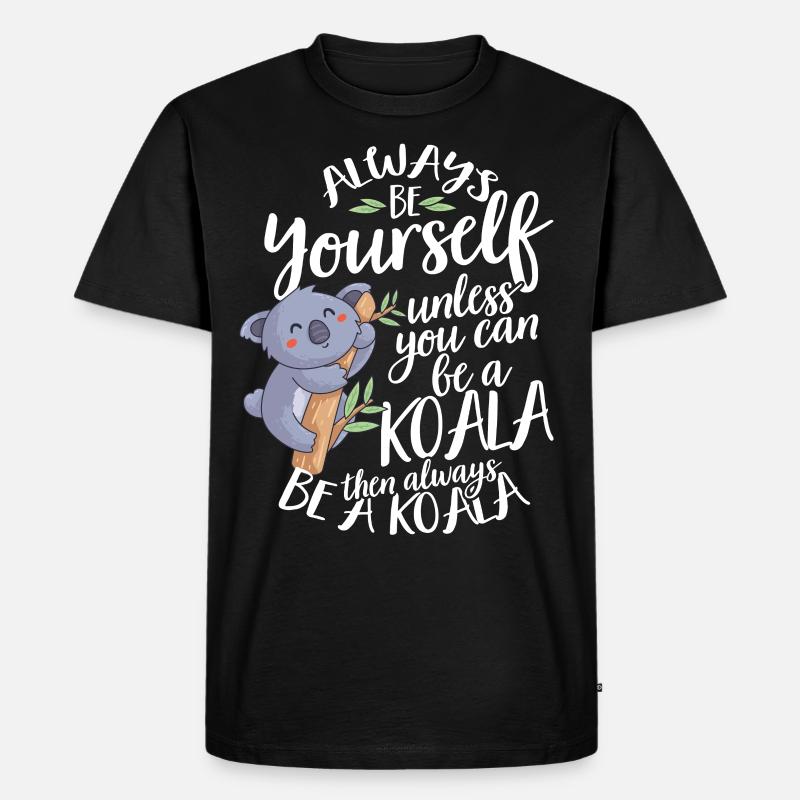 Koala - Männer Premium Bio T-Shirt - Schwarz