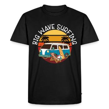 BIG WAVE SURFING SURFING SURF - T-shirt Premium bio Homme - noir - Devant - Nico (187cm)