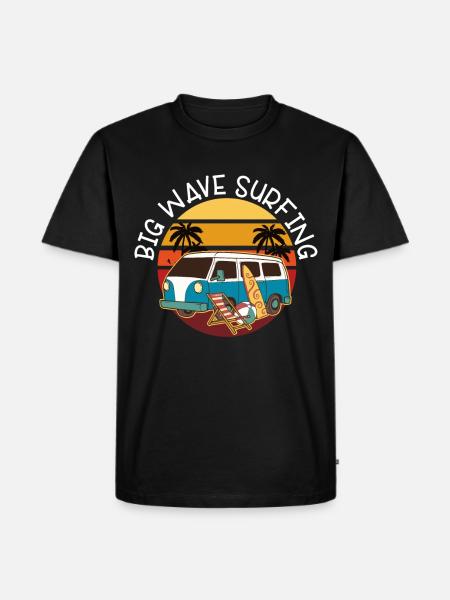 BIG WAVE SURFING SURFER - Men's Premium Organic T-Shirt - black