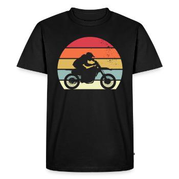 retro motocross motorcycle sport moto - T-shirt Premium bio Homme - noir - Devant - Nico (187cm)