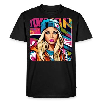 Cool Graffiti Hip Hop Girl - T-shirt Premium bio Homme - noir - Devant - Nico (187cm)