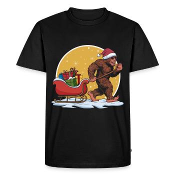 Drôle de Noël bigfoot père noël - T-shirt Premium bio Homme - noir - Devant - Nico (187cm)