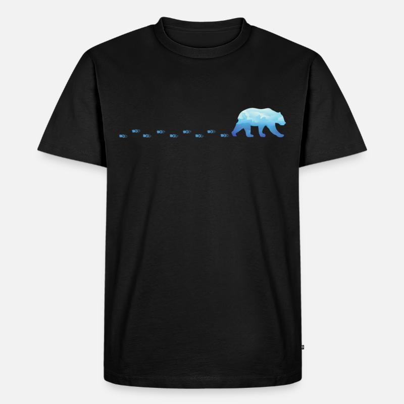 Laufender Eisbär - Männer Premium Bio T-Shirt - Schwarz