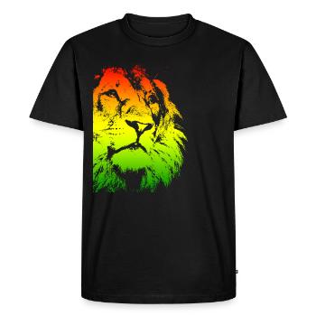 Tête de lion - T-shirt Premium bio Homme - noir - Devant - Nico (187cm)