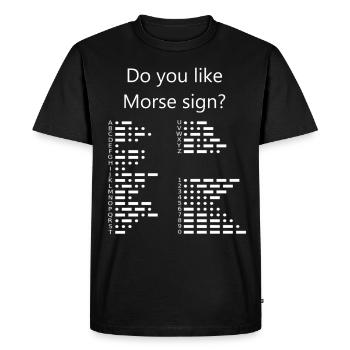 Morse Alphabet with Numbers Tshirt Gift Idea - Men's Premium Organic T-Shirt - black - Front - Nico (187cm)
