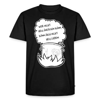 Chef cuisinier cadeau gastronomie en disant drôle - T-shirt Premium bio Homme - noir - Devant - Nico (187cm)