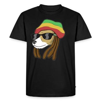 Chien reggae - T-shirt Premium bio Homme - noir - Devant - Nico (187cm)