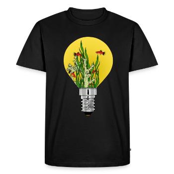 Luminous lamp with nature Fishing Gift idea - Men's Premium Organic T-Shirt - black - Front - Nico (187cm)