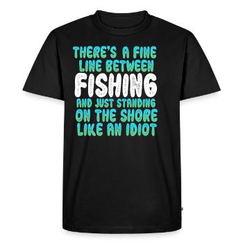 Il y a une ligne de démarcation entre la pêche et Just Stand - T-shirt Premium bio Homme - noir - Devant - Nico (187cm)