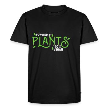 Actionné par les plantes 100pour cent Vegan - T-shirt Premium bio Homme - noir - Devant - Nico (187cm)