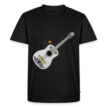 Idée cadeau de guitare blanche élégante et cool - T-shirt Premium bio Homme - noir - Devant - Nico (187cm)