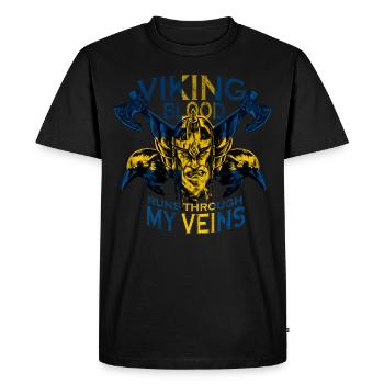 Viking blood flows in Swedish veins Swede - Men's Premium Organic T-Shirt - black - Front - Nico (187cm)
