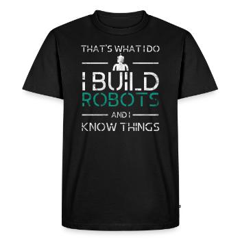 Robot technology engineer gift hobbyist - Men's Premium Organic T-Shirt - black - Front - Nico (187cm)