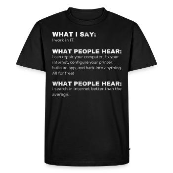 Programmeur de cadeaux drôles Computer Nerds IT - T-shirt Premium bio Homme - noir - Devant - Nico (187cm)