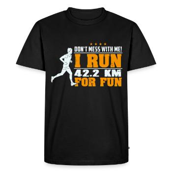 Marathon coureur marathon coureur jogger - T-shirt Premium bio Homme - noir - Devant - Nico (187cm)
