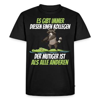 Chemise d'adieu drôle de compagnon de crocodile de raton laveur - T-shirt Premium bio Homme - noir - Devant - Nico (187cm)