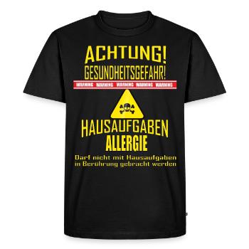 Homework Allergy Funny school student - Men's Premium Organic T-Shirt - black - Front - Nico (187cm)
