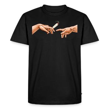 Creating Adams with Joint Weed Canabis - Men's Premium Organic T-Shirt - black - Front - Nico (187cm)