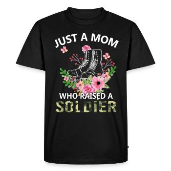 Juste une maman qui a élevé une mère de fleurs de soldat - T-shirt Premium bio Homme - noir - Devant - Nico (187cm)