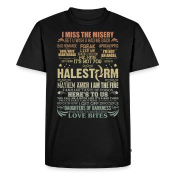 Je regrette la misère, je parie que vous souhaiteriez me revoir - T-shirt Premium bio Homme - noir - Devant - Nico (187cm)