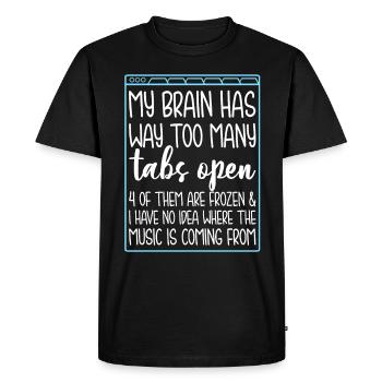 Mon cerveau a trop d'onglets ouverts 4 d'entre eux - T-shirt Premium bio Homme - noir - Devant - Nico (187cm)