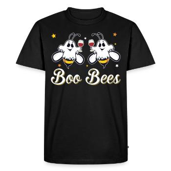 Boo Bees Wine Drinking Funny Halloween Bee Lovers - Men's Premium Organic T-Shirt - black - Front - Nico (187cm)