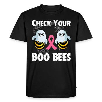 Vérifiez votre sensibilisation au cancer du sein Boo Bees Funny - T-shirt Premium bio Homme - noir - Devant - Nico (187cm)